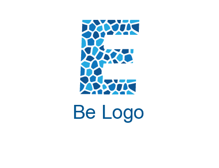 rock stones forming letter e logo