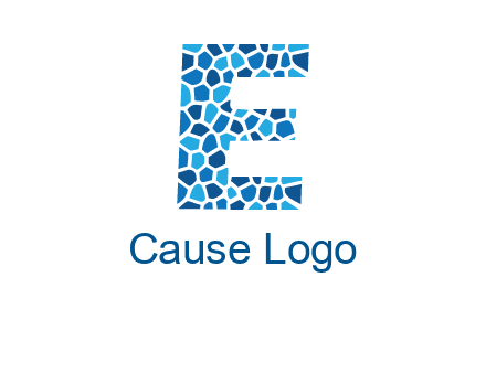 rock stones forming letter e logo