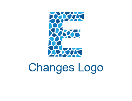 rock stones forming letter e logo