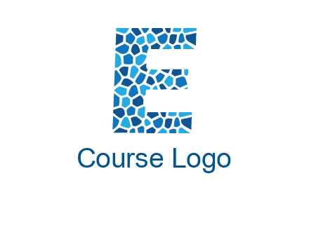 rock stones forming letter e logo