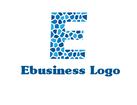 rock stones forming letter e logo