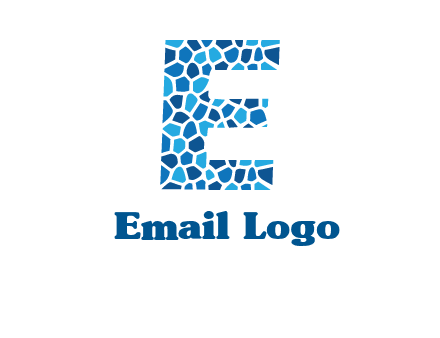 rock stones forming letter e logo