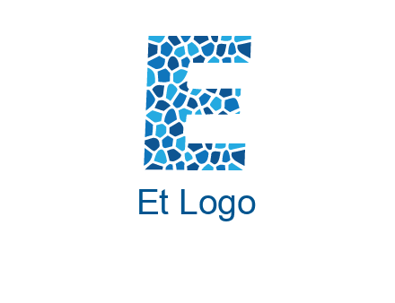 rock stones forming letter e logo