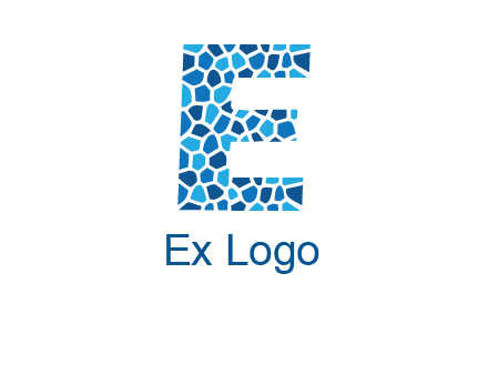 rock stones forming letter e logo