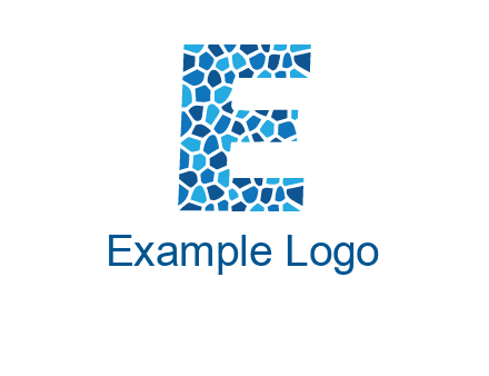 rock stones forming letter e logo