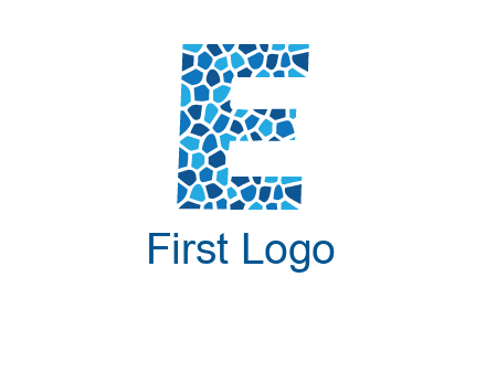 rock stones forming letter e logo