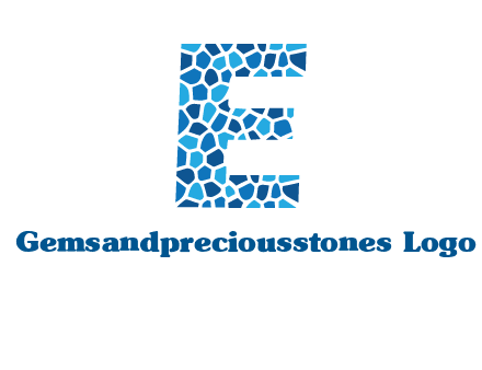 rock stones forming letter e logo