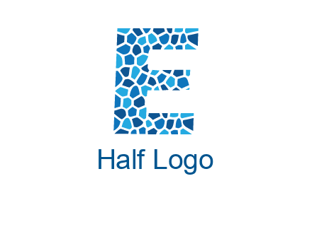 rock stones forming letter e logo