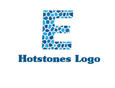 rock stones forming letter e logo