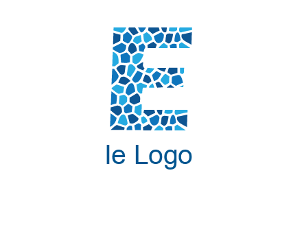 rock stones forming letter e logo