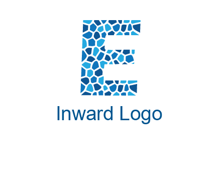 rock stones forming letter e logo