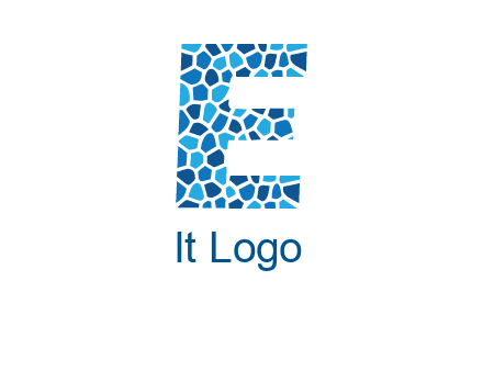 rock stones forming letter e logo