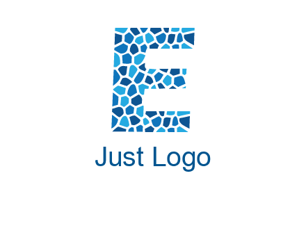rock stones forming letter e logo