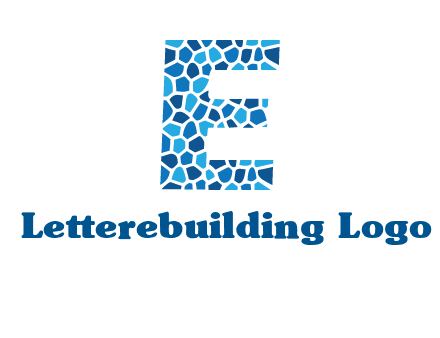 rock stones forming letter e logo