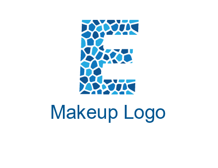 rock stones forming letter e logo