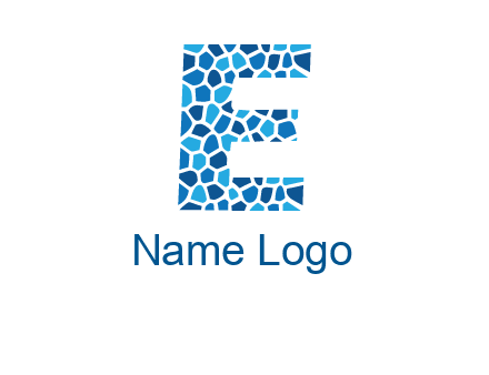 rock stones forming letter e logo