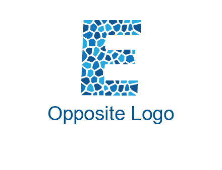 rock stones forming letter e logo