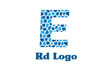 rock stones forming letter e logo