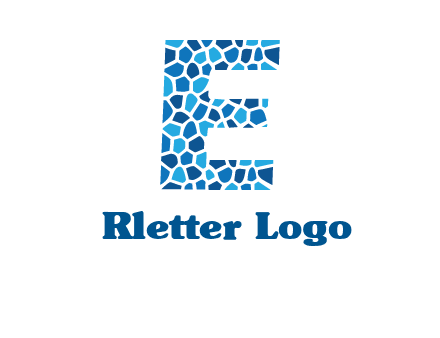 rock stones forming letter e logo