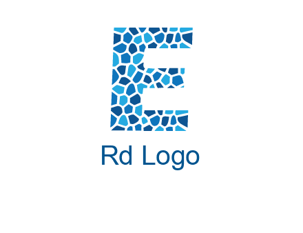 rock stones forming letter e logo