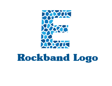rock stones forming letter e logo