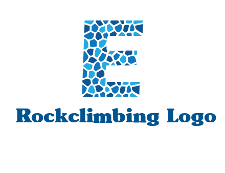 rock stones forming letter e logo
