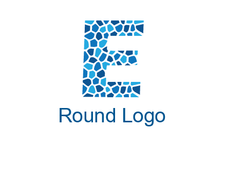 rock stones forming letter e logo