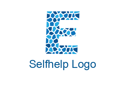 rock stones forming letter e logo