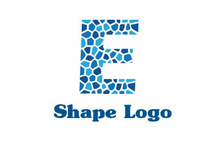 rock stones forming letter e logo