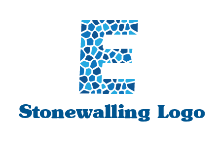 rock stones forming letter e logo