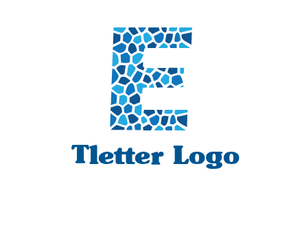 rock stones forming letter e logo