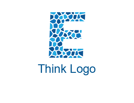 rock stones forming letter e logo