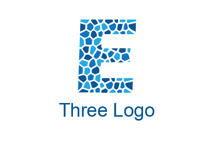 rock stones forming letter e logo
