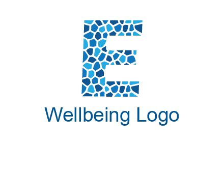 rock stones forming letter e logo