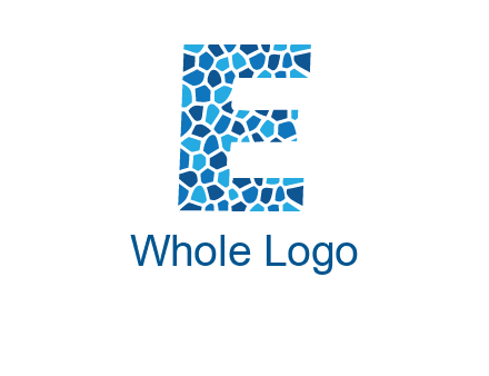 rock stones forming letter e logo