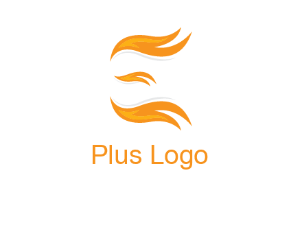 Fire forming letter e logo