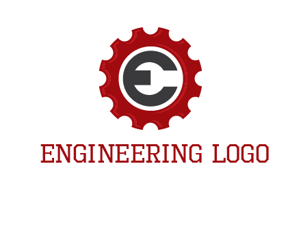 letter e inside the gear logo