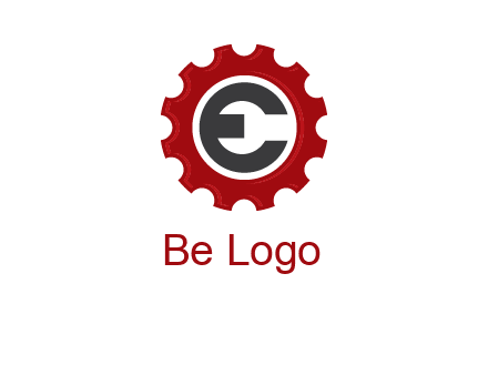letter e inside the gear logo