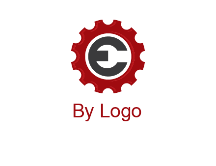 letter e inside the gear logo