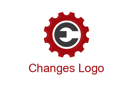 letter e inside the gear logo