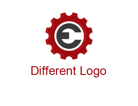 letter e inside the gear logo