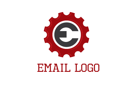 letter e inside the gear logo