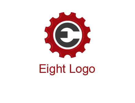 letter e inside the gear logo