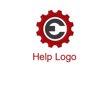 letter e inside the gear logo