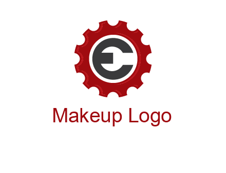 letter e inside the gear logo