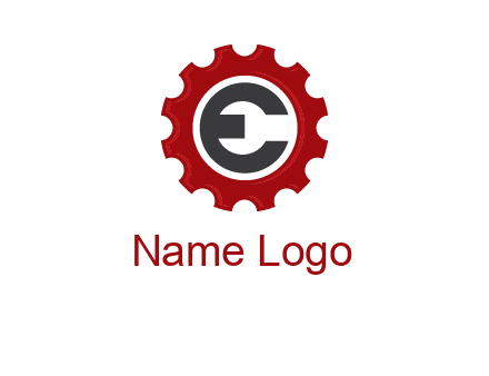 letter e inside the gear logo