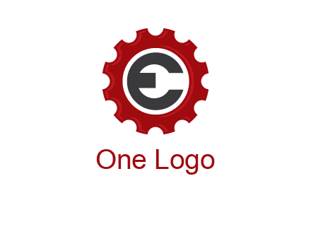 letter e inside the gear logo