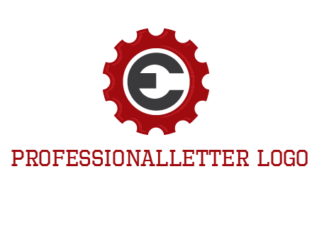 letter e inside the gear logo