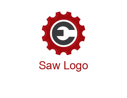 letter e inside the gear logo