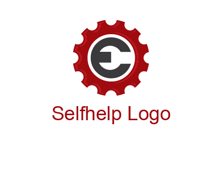 letter e inside the gear logo